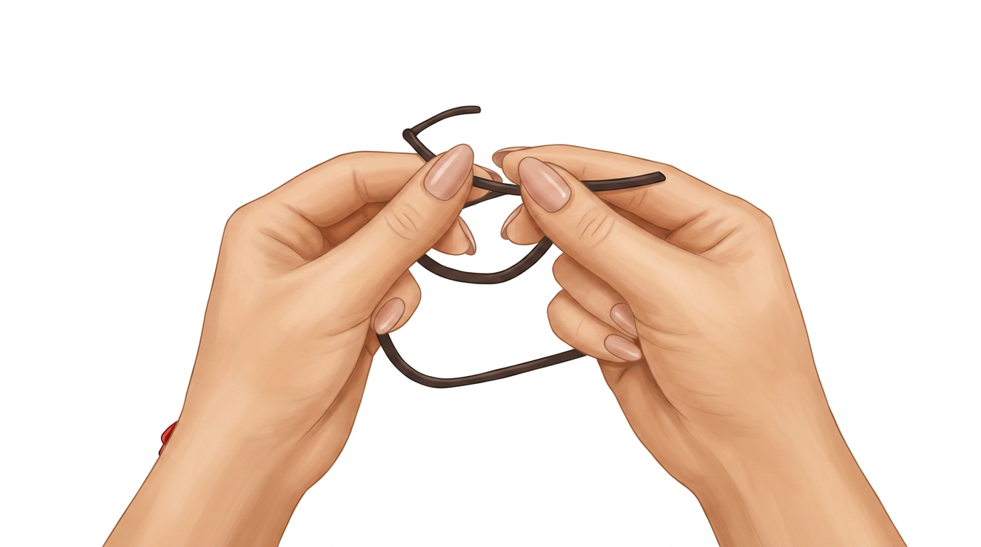 Hands starting the second knot